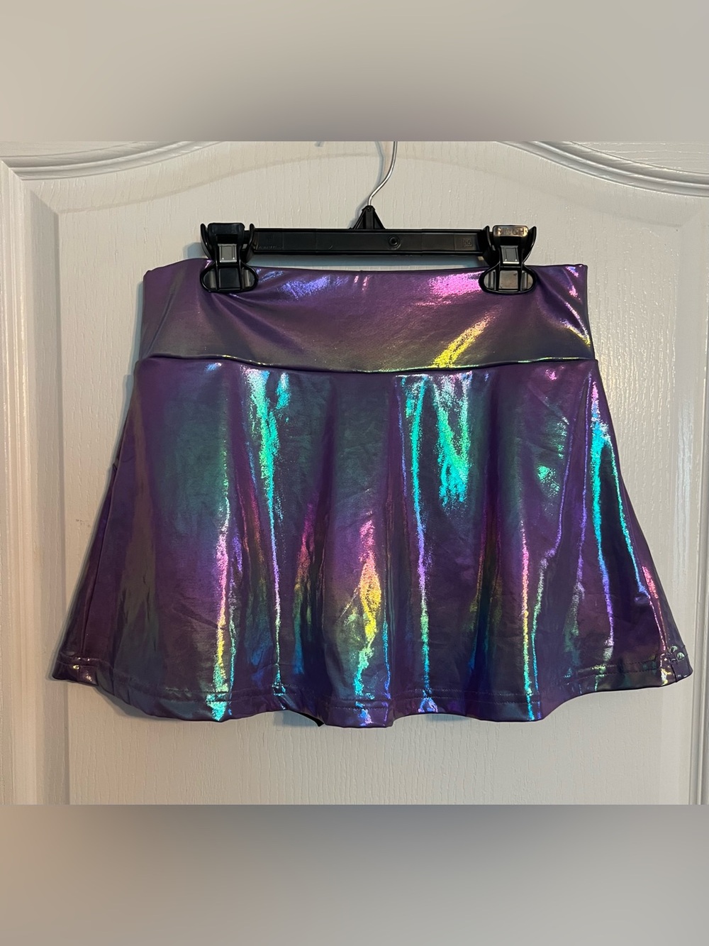 Holographic Purple A-Line Mini Skirt